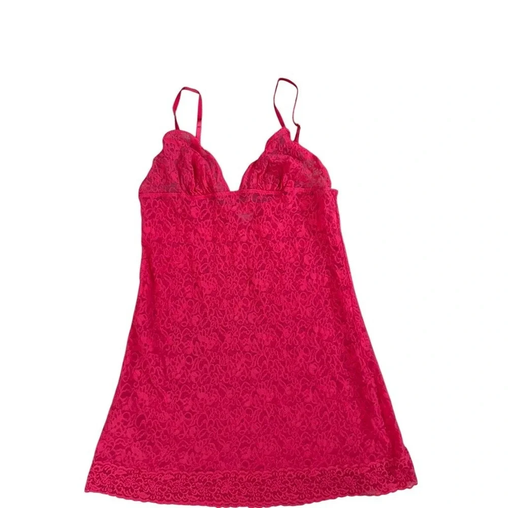 Victoria's Secret Lace Chemise Dress Women XL Pink Floral Adjustable Straps